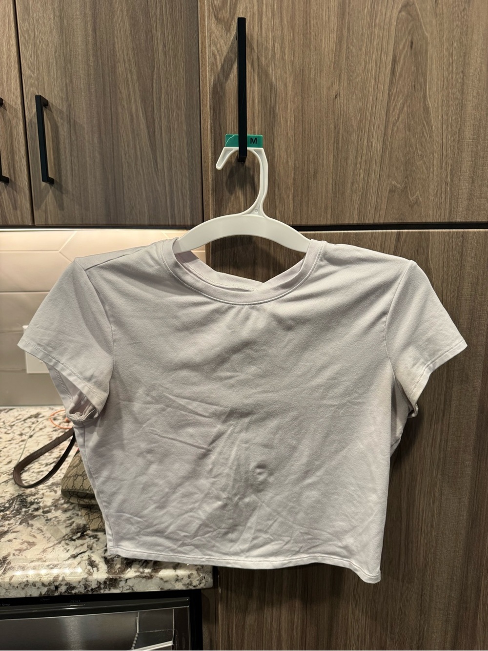 ALO Yoga White Short Sleeve Crop Tee